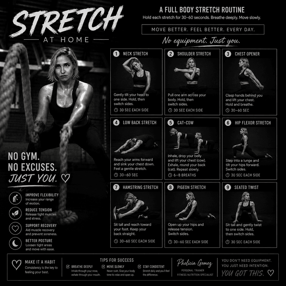 Stretch at-home workout printable flyer